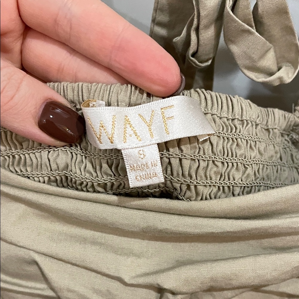 Wayf Beige Ruched Blouse - Picture 2 of 3